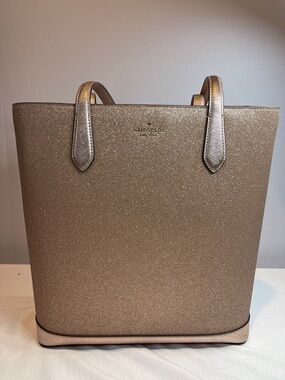 Kate Spade Glitter Tinsel Tote Rose Gold